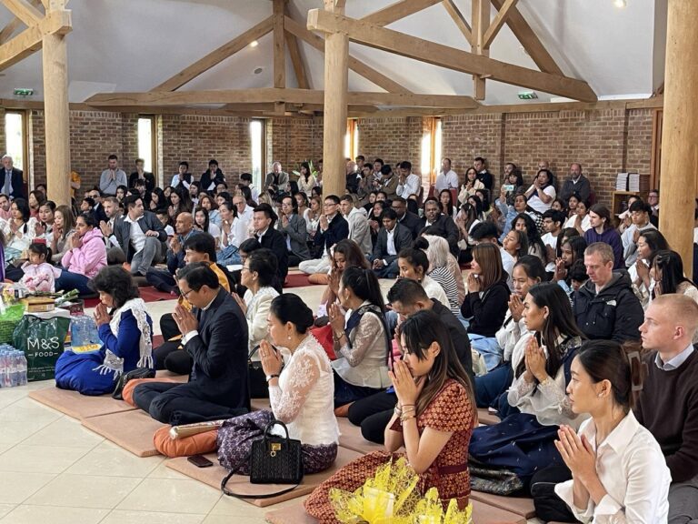 H.E. Ambassador Lay Samkol and Madam, and Diplomatic Staff of the Royal Embassy of the Kingdom of Cambodia to the United Kingdom, attended the Pchum Ben Ceremony at Amaravati Pagoda