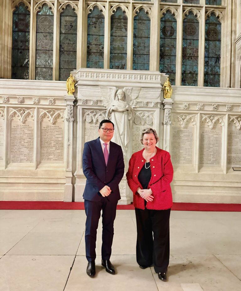Ambassador Lay Samkol paid a courtesy call on Ms. Heather Wheeler, the UK Prime Minister’s Trade Envoy to Cambodia and Member of Parliament at the House of Commons