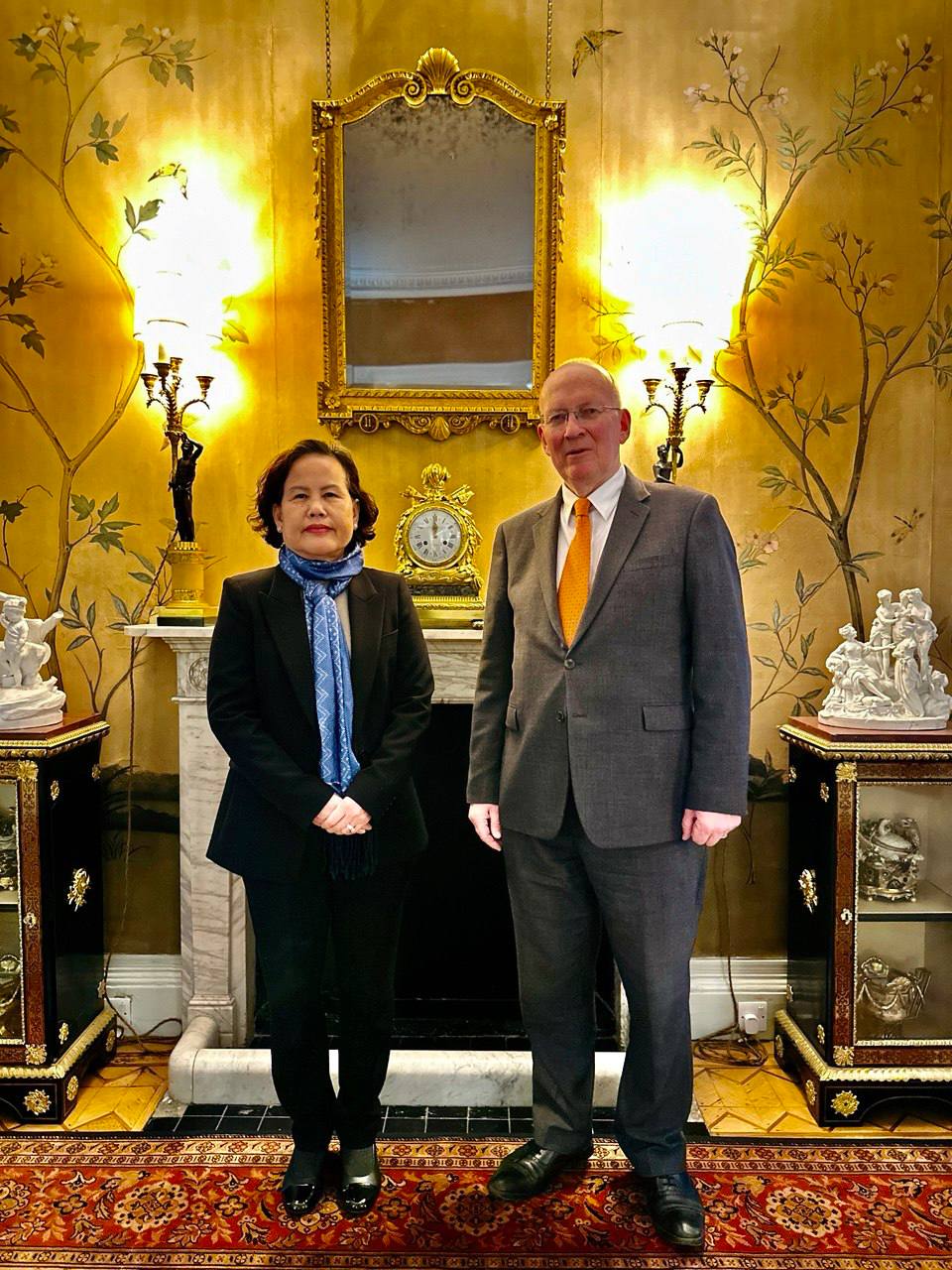 Ambassador Tuot Panha paid a courtesy call to His Excellency Alistair Harrison CMG, CVO, Marshal of the Diplomatic Corps, at the Lancaster House, London