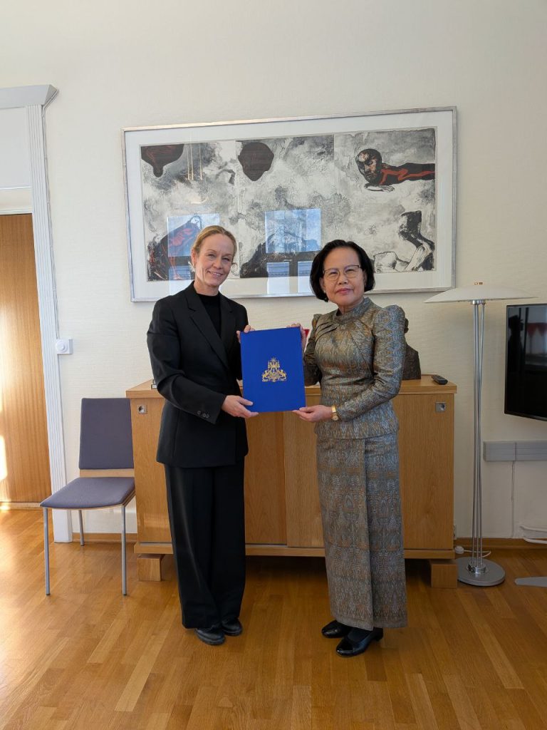 Her Excellency TUOT Panha paid a courtesy call on Ms. Vibeke Rysst-Jensen, Chief of Protocol at the Ministry of Foreign Affairs of Norway, and presented a copy of the Letter of Credence accrediting her as Ambassador Extraordinary and Plenipotentiary of the Kingdom of Cambodia to the Kingdom of Norway