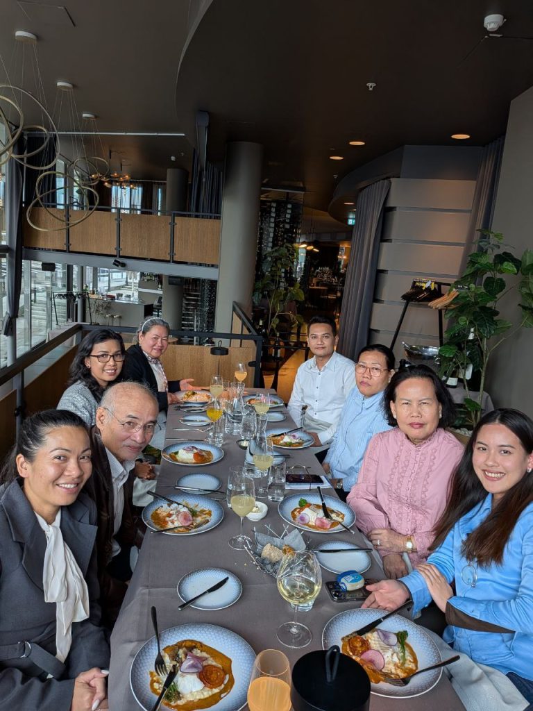 Ambassador Tuot Panha hosted a friendship luncheon for representatives of the Cambodian community in Norway at Sjømagasinet Restaurant in Oslo