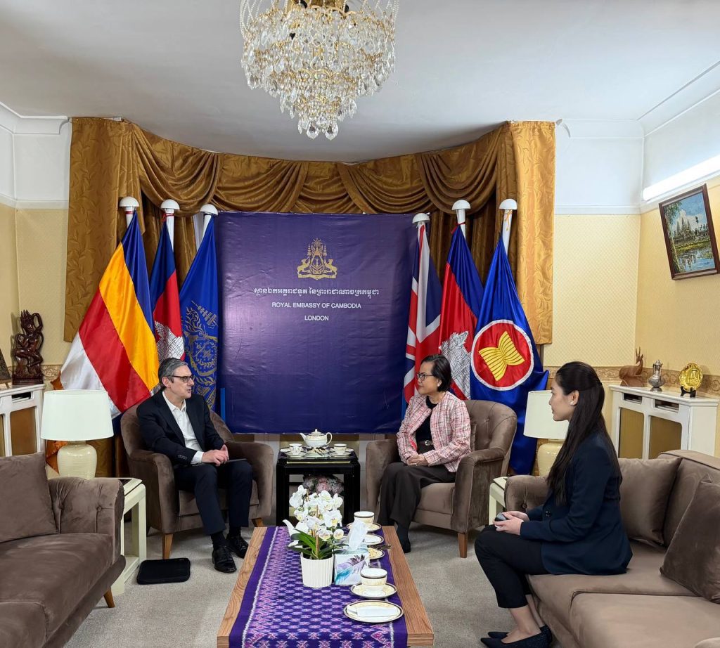 Ambassador Tuot Panha, accompanied by Mr. Hang Sochivin, Commercial Attaché, and Ms. Heng Chhunleang, First Secretary, held separate meetings with two companies at the Embassy of Cambodia in London