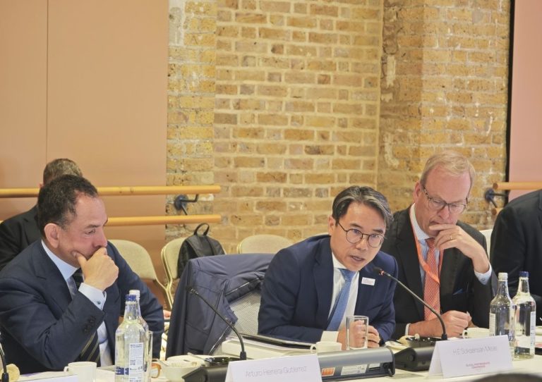 The Royal Embassy of the Kingdom of Cambodia in London facilitated the visit of His Excellency MEAS Soksensan, Secretary of State of the Ministry of Economy and Finance of the Kingdom of Cambodia, to participate in the Global Partnership Conference, held on 19–20 May 2026 at Woolwich Works in London