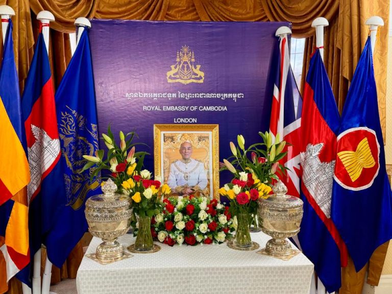Royal Embassy of the Kingdom of Cambodia in the United Kingdom and Northern Ireland celebrated the 22nd Anniversary of His Majesty Preah Bat Samdech Preah Boromneath Norodom Sihamoni’s coronation as the King of Cambodia