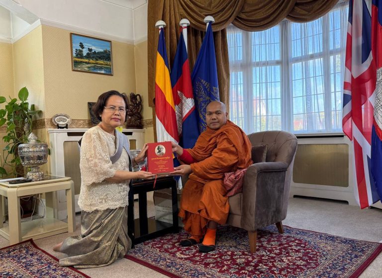 The Royal Embassy of Cambodia to the United Kingdom of Great Britain and Northern Ireland organised a Buddhist religious ceremony at the Royal Embassy of Cambodia in London